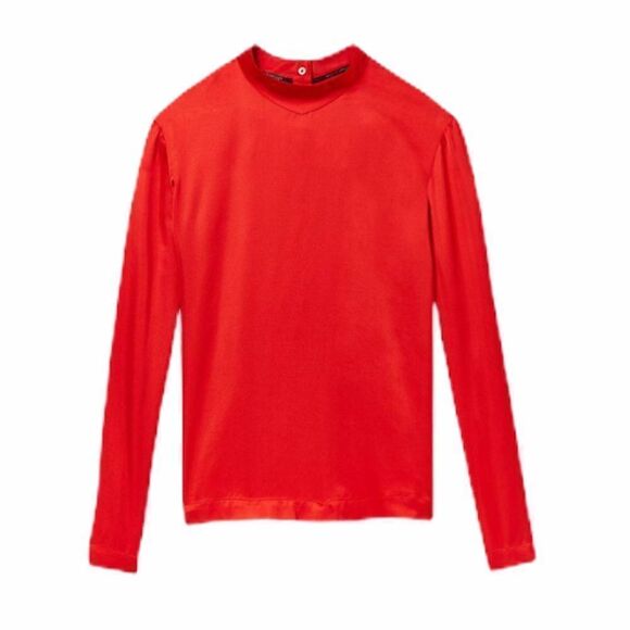 MAISON SCOTCH Red Satin Miscellaneous Reversible Long Sleeve Blouse New Size XS - Picture 4 of 6